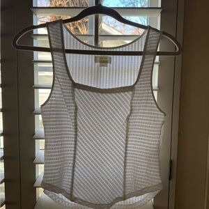 Maeve Textured White Tank Top